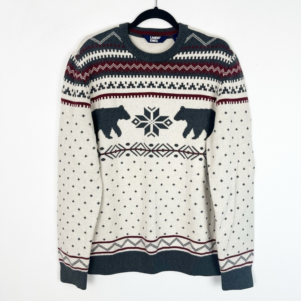 Lands End Sweater Nordic Preppy Outdoors